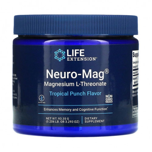 Life Extension, Neuro-Mag, магний L-треонат, вкус тропического пунша, 93,35 г (3,293 унции)