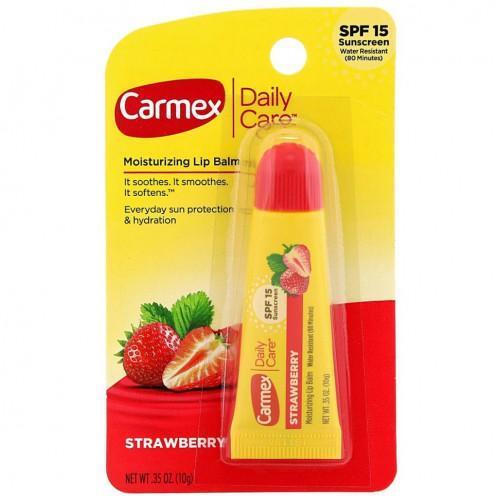 Carmex, Бальзам для губ Daily Care, клубника, SPF 15, 10 г (0,35 унции)