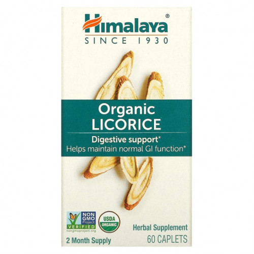 Himalaya, Licorice, органическая поддержка пищеварения, 60 капсул