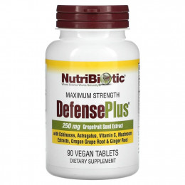 NutriBiotic, DefensePlus, максимальная эффективность, 90 вегетарианских таблеток