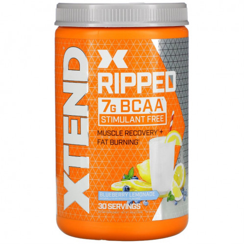 Xtend, Ripped, 7 г аминокислот с разветвленными цепями, со вкусом черничного лимонада, 495 г (1,09 фунта)