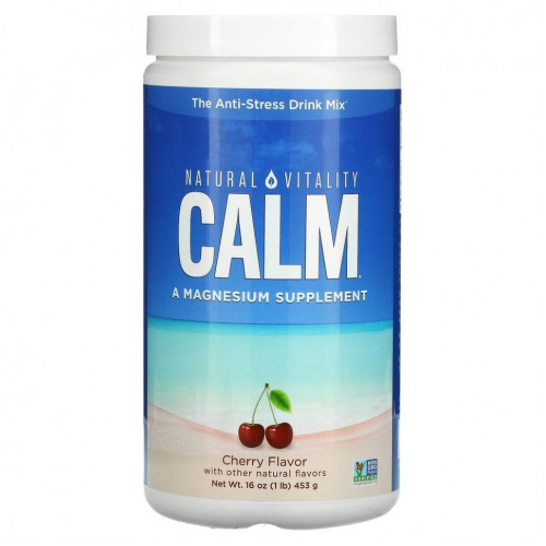 Natural Vitality, Natural Vitality Calm, смесь для приготовления антистресс-напитка, вишня, 453 г (16 унций)