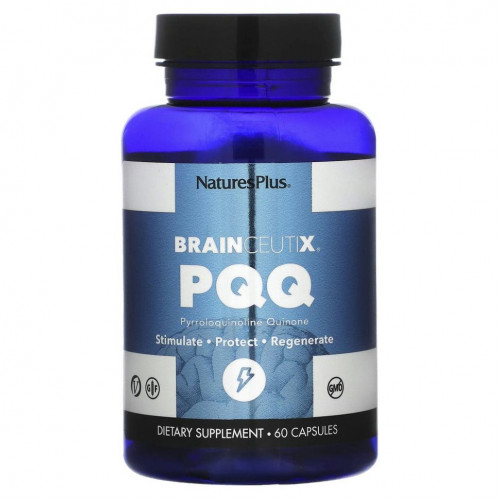 NaturesPlus, BrainCeutix, пирролохинолинхинон (PQQ), 20 мг, 60 капсул