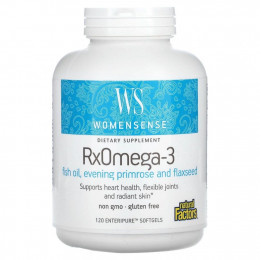 Natural Factors, WomenSense, RxOmega-3, 120 мягких таблеток Enteripure