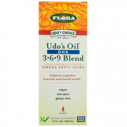 Flora, Udo's Choice, смесь Udo's Oil с ДГК 3-6-9, 500 мл (17 жидких унций)