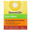 Renew Life, Targeted, Liver Detox, программа очищения органов, 120 растительных капсул, 2 флакона, 30-дневная программа