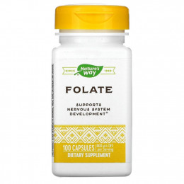 Nature's Way, Folate , 800 mcg, 100 Capsules