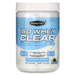 Muscletech, ISO Whey Clear, сверхчистый изолят протеина, лимонно-ягодная вьюга, 1,10 фунта (503 г)