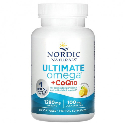 Nordic Naturals, Ultimate Omega + CoQ10, 640 мг, 60 капсул