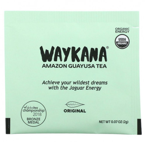 Waykana, Чай Amazon Guayusa, оригинальный, 16 чайных пакетиков, 32 г (1,13 унции)