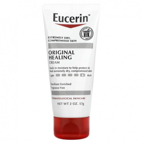 Eucerin, Original Healing, оригинальный заживляющий крем для очень сухой и чувствительной кожи, без отдушек, 57 г (2 унции)