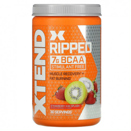 Xtend, Ripped, 7 г аминокислот с разветвленной цепью, со вкусом клубники и киви, 495 г (1,09 фунта)