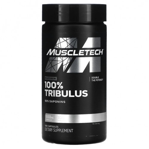 MuscleTech, Platinum, 100% трибулус (якорцы стелющиеся), 650 мг, 100 капсул