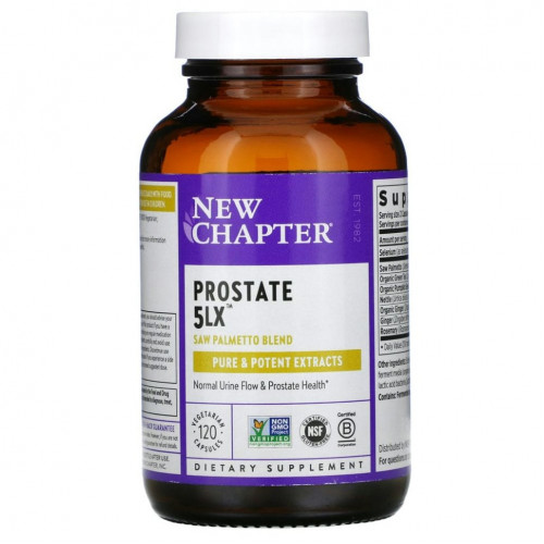 New Chapter, Prostate 5LX, 120 вегетарианских капсул