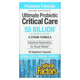 Natural Factors, Ultimate Probiotic Critical Care, 55 миллиардов КОЕ, 30 вегетарианских капсул