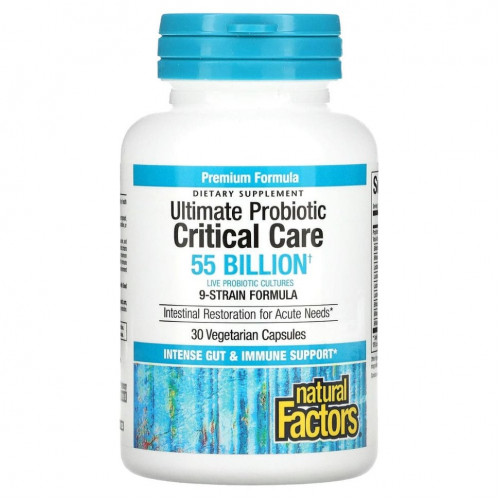 Natural Factors, Ultimate Probiotic Critical Care, 55 миллиардов КОЕ, 30 вегетарианских капсул