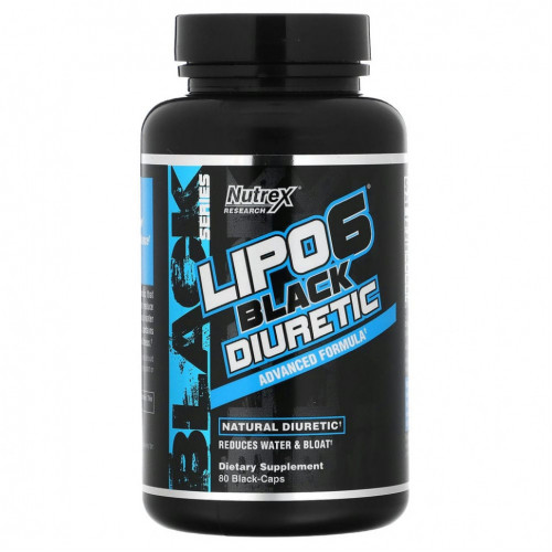 Nutrex Research, LIPO-6 Black Diuretic, мочегонное средство, 80 черных капсул