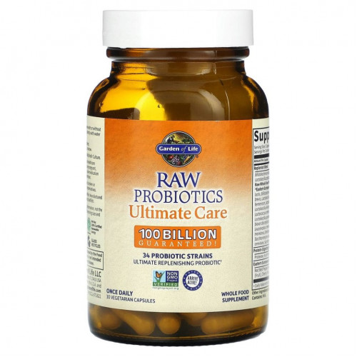 Garden of Life, RAW Probiotics Ultimate Care, 30 вегетарианских капсул