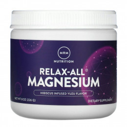 MRM, Relax-All Magnesium, магний, со вкусом гибискуса и юдзу, 226 г (8 унций)