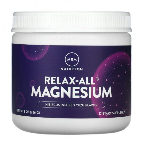 MRM, Relax-All Magnesium, магний, со вкусом гибискуса и юдзу, 226 г (8 унций)