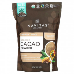 Navitas Organics, органический какао-порошок, 680 г (24 унции)