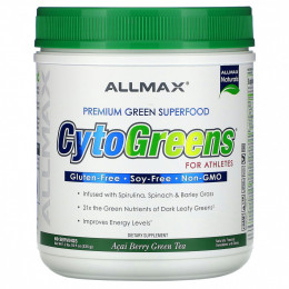 ALLMAX Nutrition, CytoGreens, зеленый суперпродукт премиального качества для спортсменов, зеленый чай с ягодами асаи, 535 г (1,2 фунта)