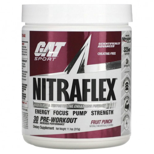 GAT, Sport, NITRAFLEX, со вкусом фруктового пунша, 312 г (11 унций)