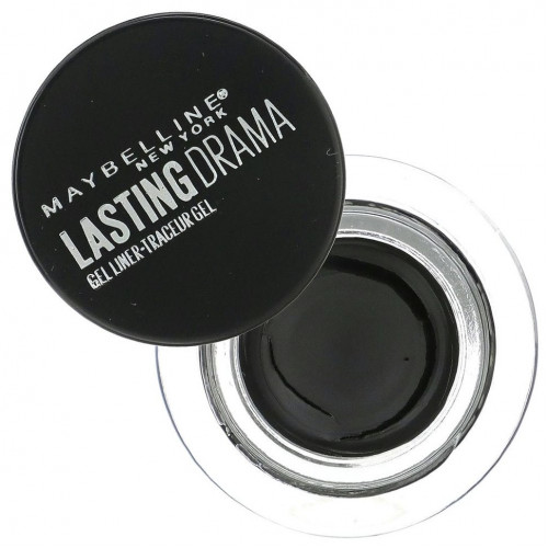 Maybelline, Гелевая подводка для глаз Eye Studio, Lasting Drama, угольно-черный цвет, 3 г