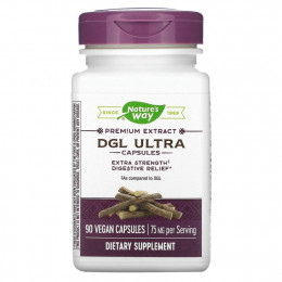 Nature's Way, DGL Ultra, глицирризинат солодки, 75 мг, 90 веганских капсул