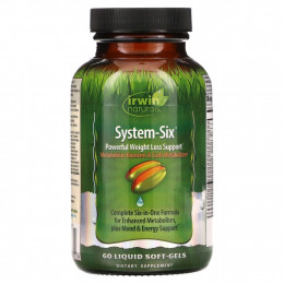 Irwin Naturals, System-Six, средство для снижения веса, 60 капсул с жидкостью