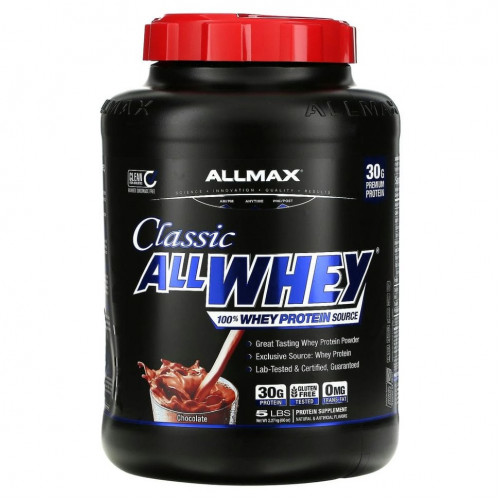 ALLMAX Nutrition, Classic AllWhey, 100% Whey Protein, 100% сывороточный протеин, шоколад, 2,27 кг (5 фунтов)