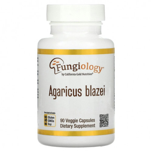 California Gold Nutrition, агарик бразильский (Agaricus blazei), 90 вегетарианских капсул