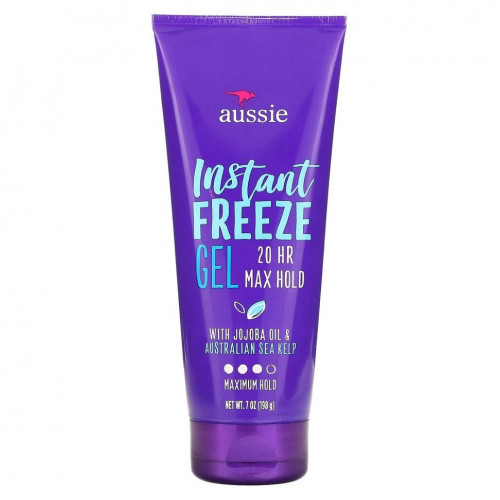 Aussie, Instant Freeze Gel, гель для укладки волос с маслом австралийского жожоба и бурыми водорослями, максимальная фиксация, 198 г (7 унций)