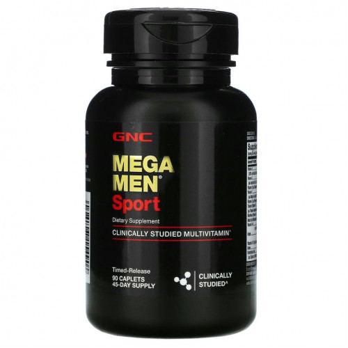 GNC, Mega Men, мультивитамины для мужчин, ведущих активный образ жизни, 90 капсул