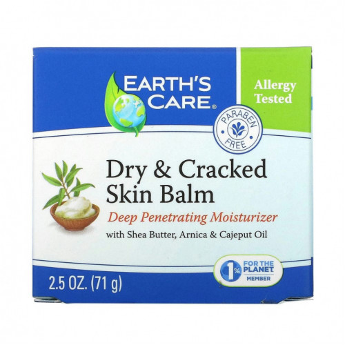 Earth's Care, Dry & Cracked Skin Balm, with Shea Butter, Arnica & Cajeput Oil, 2.5 oz (71 g)