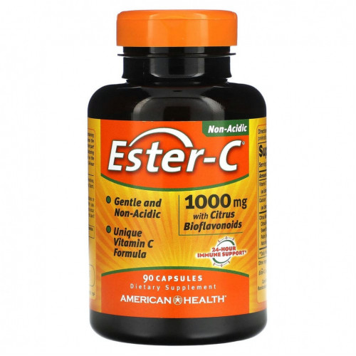 American Health, Ester-C с цитрусовыми биофлавоноидами, 1000 мг, 90 капсул