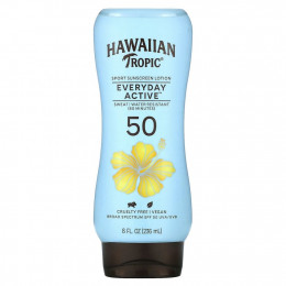 Hawaiian Tropic, Island Sport, солнцезащитное средство с широким спектром защиты, SPF 50, легкий тропический аромат, 236 мл