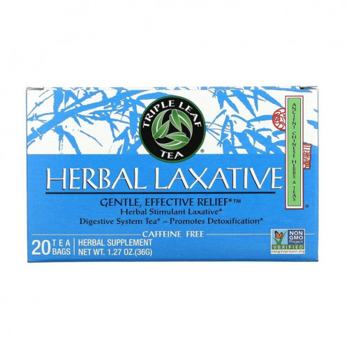 Triple Leaf Tea, слабительное на основе трав, 20 чайных пакетиков по 36 г (1,27 унции)