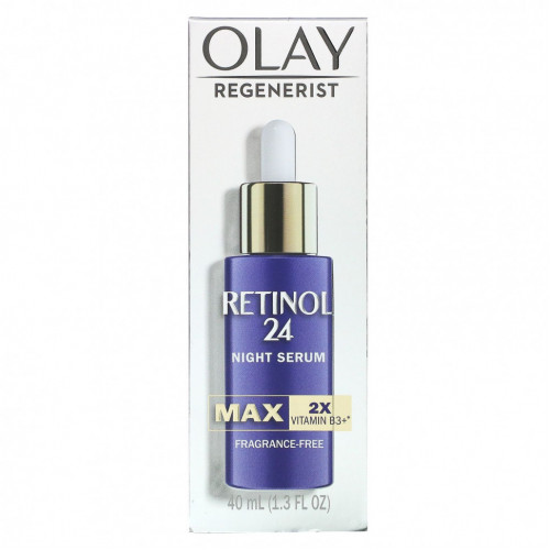 Olay, Regenerist, ретинол 24, ночная сыворотка, без отдушек, 40 мл (1,3 жидк. Унции)