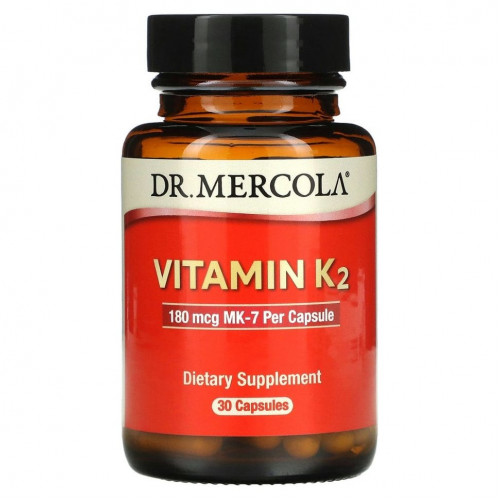 Dr. Mercola, Витамин K2, 180 мкг, 30 капсул