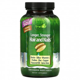 Irwin Naturals, Healthy Skin Hair Plus Nails, 120 мягких желатиновых капсул с жидкостью