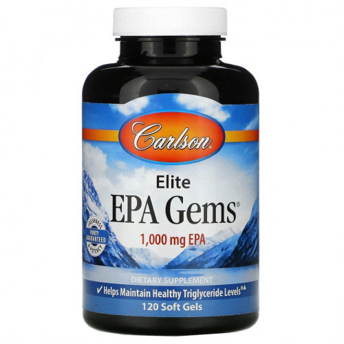 Carlson Labs, Elite EPA Gems, 1000 мг, 120 капсул