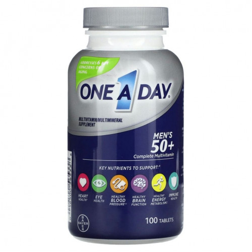 One-A-Day, Men's 50+, Healthy Advantage, мультивитаминная/мультиминеральная добавка, 100 таблеток