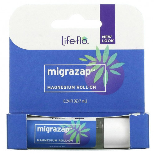 Life-flo, Migrazap, шариковый аппликатор с магнием, 7 мл