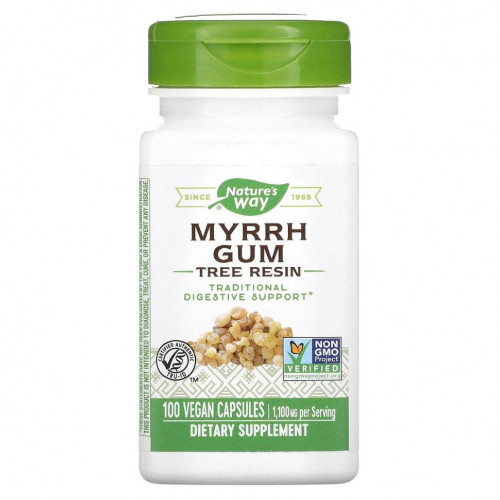 Nature's Way, Myrrh Gum, смола дерева, 550 мг, 100 веганских капсул