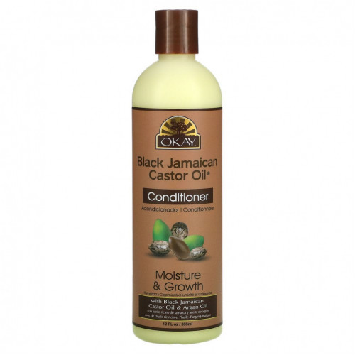 Okay Pure Naturals, Black Jamaican Castor Oil, черное ямайское касторовое масло, кондиционер, 355 мл (12 жидк. унций)