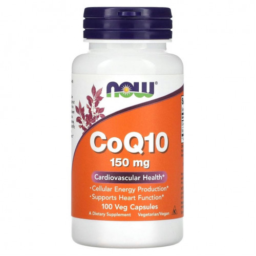 NOW Foods, CoQ10, 150 мг, 100 растительных капсул