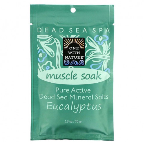 One with Nature, Dead Sea Spa, минералы, расслабление мышц, с запахом эвкалипта, 70 г