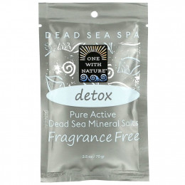 One with Nature, Dead Sea Spa, Mineral Salts, Detox, Fragrance Free , 2.5 oz (70 g)