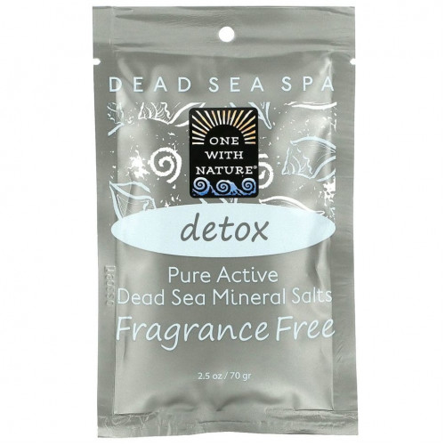 One with Nature, Dead Sea Spa, Mineral Salts, Detox, Fragrance Free , 2.5 oz (70 g)